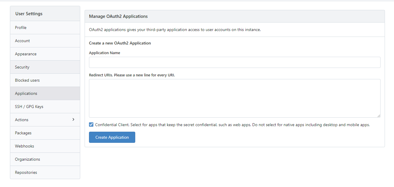 git Application Name設定